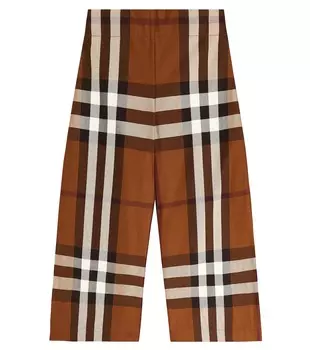 Широкие брюки из хлопка в клетку burberry Burberry Kids, мультиколор