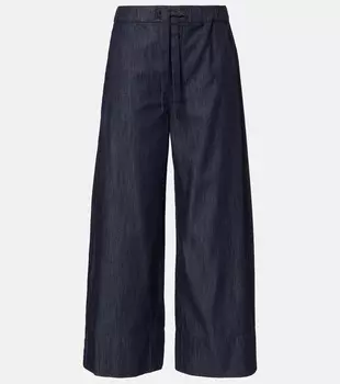 Широкие брюки из хлопкового шамбре S Max Mara, Scuro Pulito