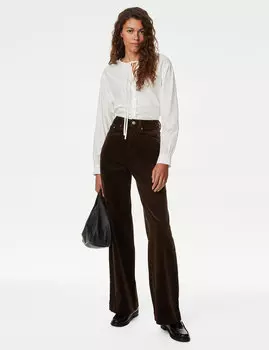 Широкие брюки из хлопкового шнура Marks & Spencer