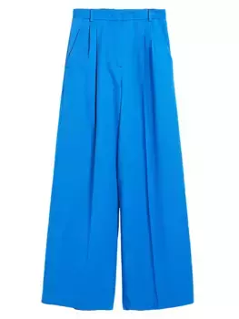 Широкие брюки из хлопковой смеси Weekend Max Mara, синий