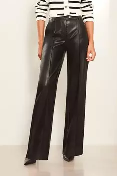 Широкие брюки из искусственной кожи Lipsy, черный
