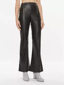 Широкие брюки из искусственной кожи Pinko, черный