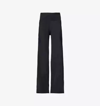 Широкие брюки из крепа косой посадки Rick Owens, черный