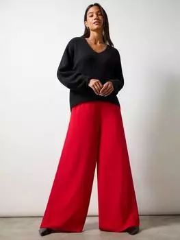 Широкие брюки из крепа Ro&Zo, красный