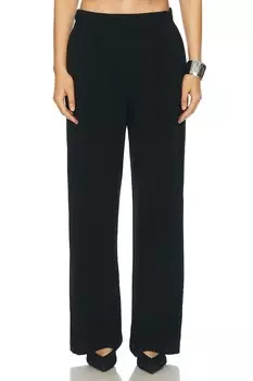 Широкие брюки из крепа со складками Enza Costa, черный