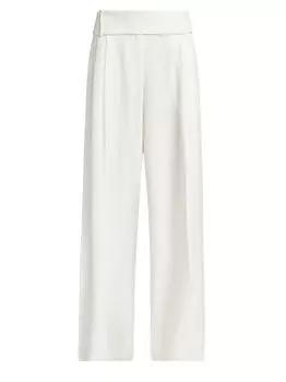 Широкие брюки из крепа со складками спереди Proenza Schouler, белый