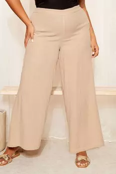 Широкие брюки из льняного материала Curves Like These, белый