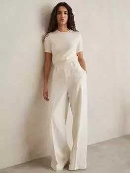 Широкие брюки из льняной смеси petite devon Reiss, белый