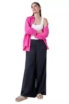 Широкие брюки из льняной смеси Roman, черный