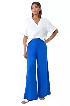 Широкие брюки из льняной смеси Roman, синий