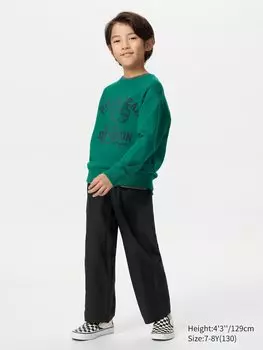 Широкие брюки из льняной смеси Uniqlo, цвет 09 черный