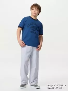 Широкие брюки из льняной смеси Uniqlo, цвет 65 синий