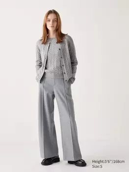 Широкие брюки из матового джерси Uniqlo, серый
