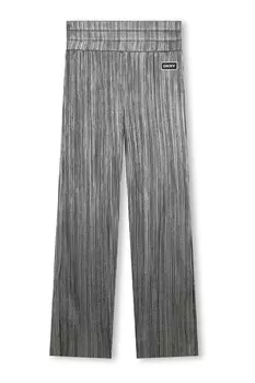 Широкие брюки из металлизированной плиссе Dkny, серебряный