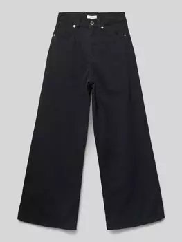 Широкие брюки из мягкого хлопка с блестящими заклепками Tom Tailor, черный
