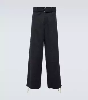 Широкие брюки из натуральной шерсти Jil Sander, серый