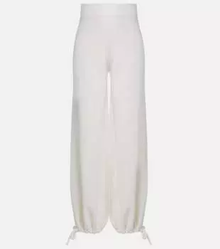 Широкие брюки из натуральной шерсти Virgin Wool Max Mara, белый