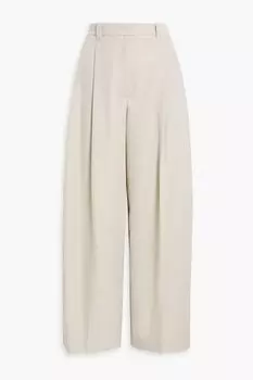 Широкие брюки из плиссированного твила из смесовой шерсти 3.1 PHILLIP LIM, серый