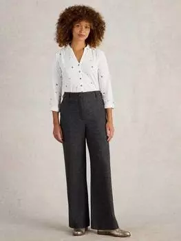 Широкие брюки из прекрасного твида White Stuff, черный/разноцветный