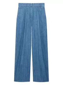 Широкие брюки из шамбре Another Tomorrow, синий