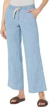 Широкие брюки из шамбре без застежки с промывкой в озере L.L.Bean, цвет Chambray