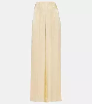 Широкие брюки из шелка в полоску dresden Loro Piana, белый