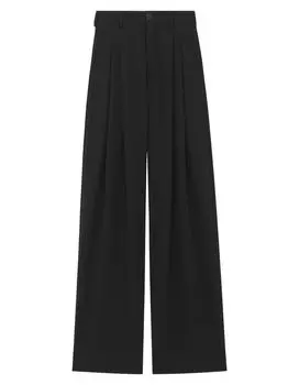 Широкие брюки из шелкового бархата Saint Laurent, черный