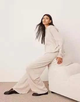 Широкие брюки из смеси кашемира премиум-класса ASOS EDITION, цвет овсяный