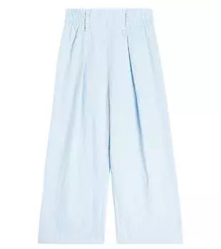 Широкие брюки из смесового хлопка Monnalisa, синий