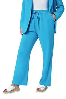 Широкие брюки из смесового льна для миниатюрных размеров Roman, синий