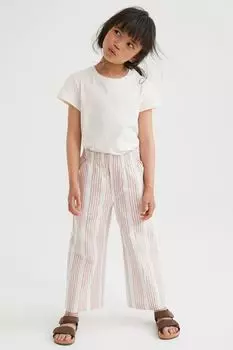 Широкие брюки из смесового льна H&amp;M