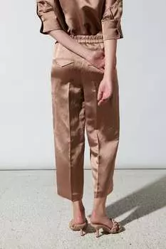 Широкие брюки из смесового льна. LUISA CERANO, цвет coffee