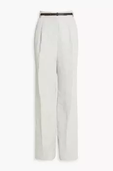 Широкие брюки из смесового льна с поясом FABIANA FILIPPI, мятный