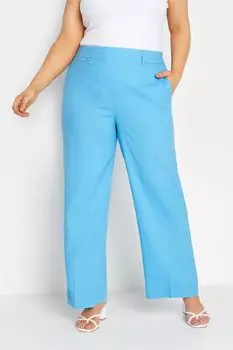 Широкие брюки из смесового льна Yours, синий