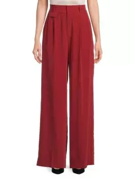 Широкие брюки из смесового шелка Equipment, красный