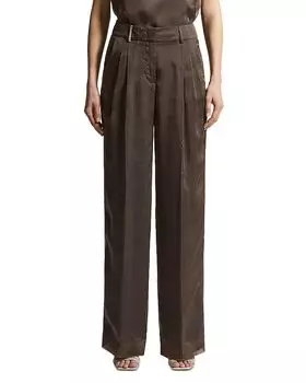 Широкие брюки из смесового шелка Peserico, коричневый