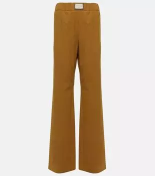 Широкие брюки из смесовой шерсти Dolce&Gabbana, коричневый