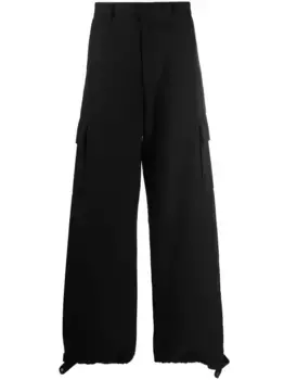 Широкие брюки из смесовой шерсти OFF-WHITE, черный