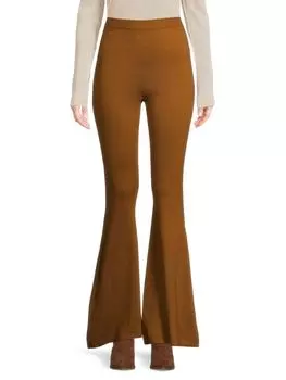 Широкие брюки из смесовой шерсти с высокой посадкой Victor Glemaud, коричневый