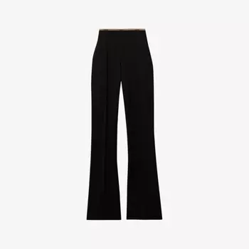 Широкие брюки из ткани Sian с отделкой на поясе Reiss, черный