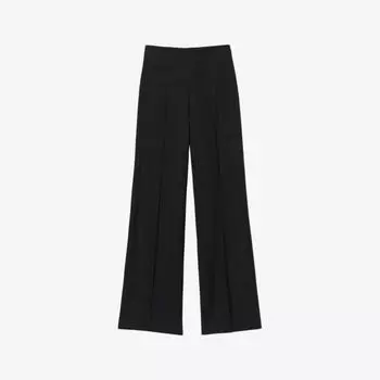 Широкие брюки из тканого материала с высокой посадкой Sandro, цвет noir / gris