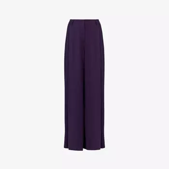 Широкие брюки из тканого материала с высокой посадкой Leem, фиолетовый