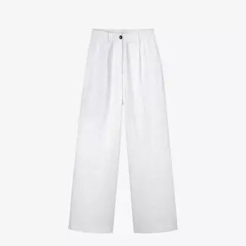 Широкие брюки из тканого материала со средней посадкой The White Company, слоновая кость