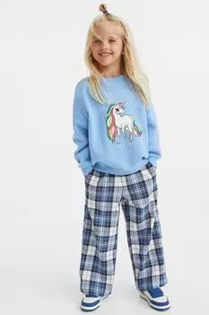 Широкие брюки из твила H&M