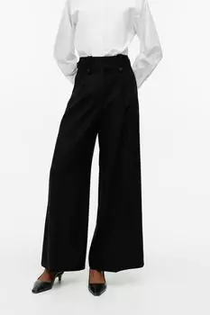 Широкие брюки из твила H&M, черный
