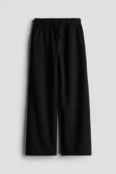 Широкие брюки из твила H&M, черный