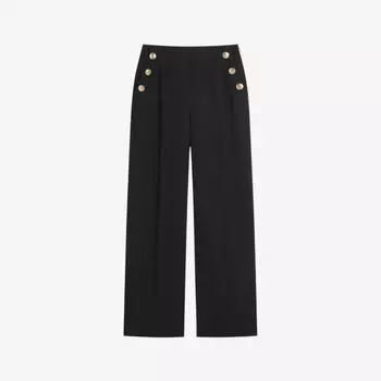Широкие брюки из твила Llaylat с пуговицами Ted Baker, черный