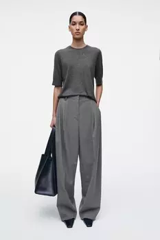 Широкие брюки из твила-relaxed fit COS, серый