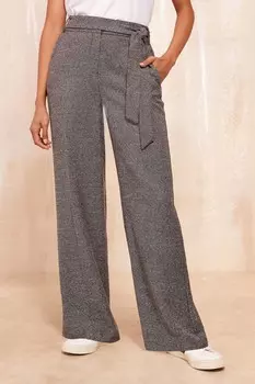 Широкие брюки из твила с поясом Friends Like These, серый