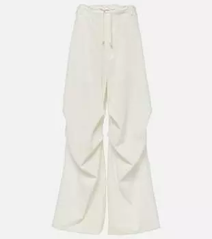 Широкие брюки из твила с высокой посадкой Mm6 Maison Margiela, белый